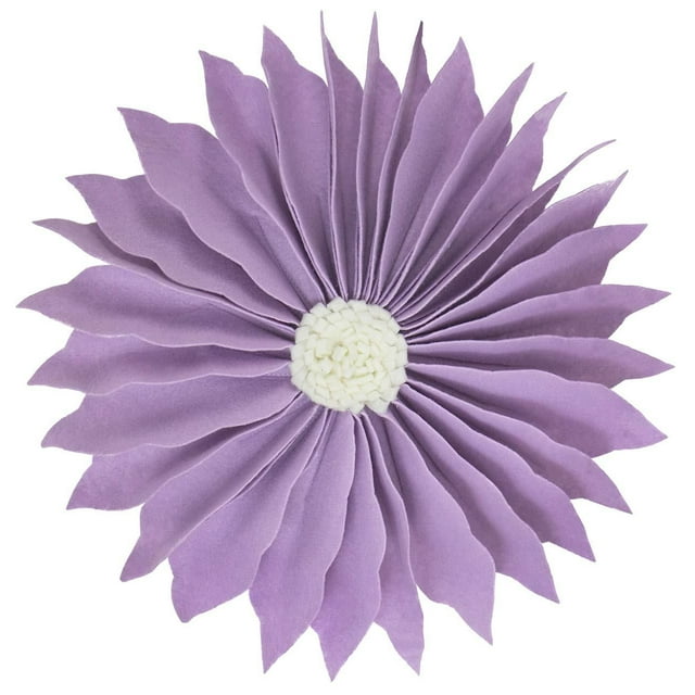 Fennco Styles Handmade Garden 3D Sunflower Decorative Throw Pillow 13" Round