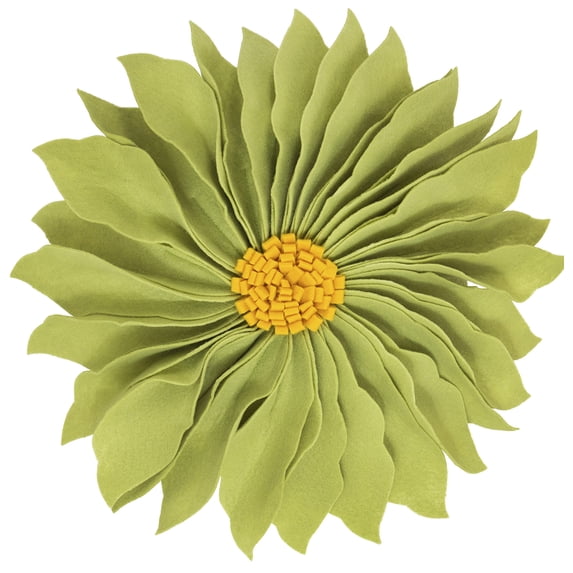 Fennco Styles Handmade Garden 3D Sunflower Decorative Throw Pillow 13" Round