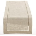 thumbnail image 1 of Fennco Styles Handmade Hemstitch Design Natural Table Runner 16"W x 72"L, 1 of 25