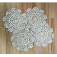 thumbnail image 1 of Fennco Styles Handmade Medallion Crochet Lace Round Cotton Placemat Doilies - 4 Pack (10-inch, Beige), 1 of 3