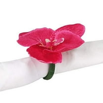 Fennco Styles Handmade Orchid Flower Decorative Napkin Rings, Set of 4