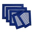 thumbnail image 1 of Fennco Styles Handmade Reversible Buffalo Plaid Solid Border Navy Blue Placemats 14" W x 20" L, Set of 4, 1 of 4