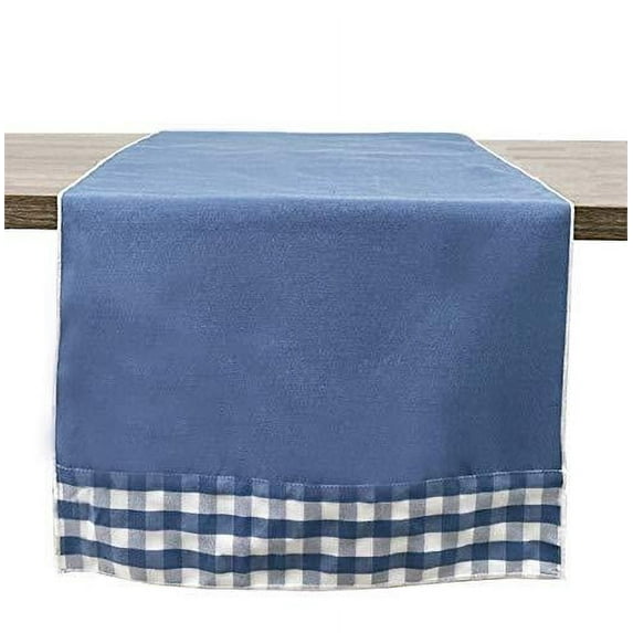 Fennco Styles Handmade Reversible Checkered Border Design Table Runner