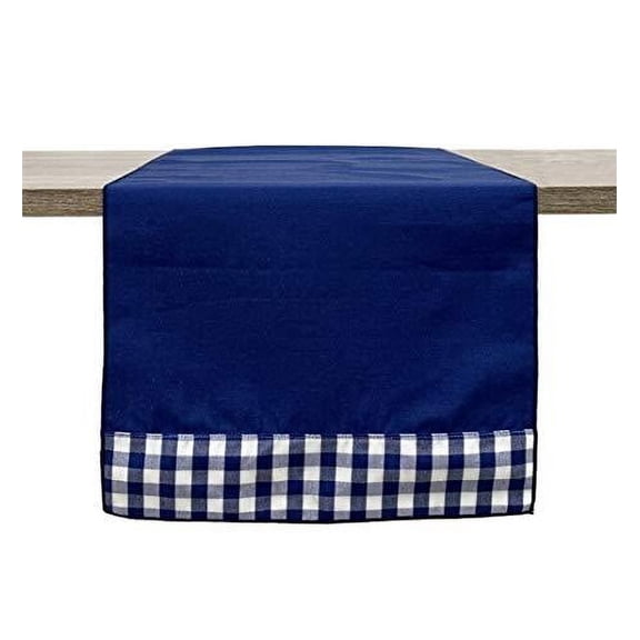 Fennco Styles Handmade Reversible Checkered Border Design Table Runner