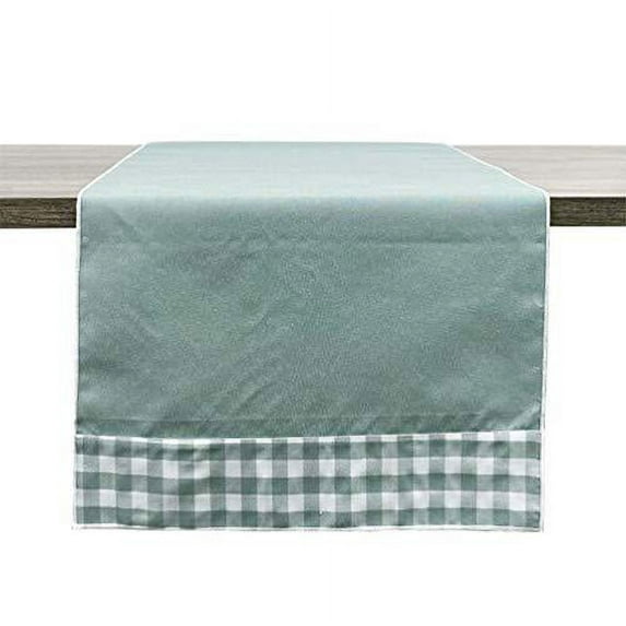 Fennco Styles Handmade Reversible Checkered Border Design Table Runner