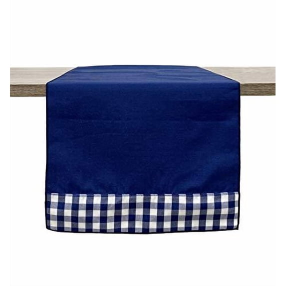 Fennco Styles Handmade Reversible Checkered Border Design Table Runner