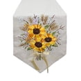 thumbnail image 1 of Fennco Styles Handmade Ribbon Embroidery Flower Decorative Linen Table Runner 13 x 72 Inch, 1 of 6
