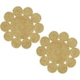 thumbnail image 1 of Fennco Styles Handwoven Round Jute Placemats 16" Round, Set of 2 - Natural Floral Shape Braided Table Mats Heat Resistant Insulation for Home, Boho Décor, Dining Table, Banquets, Special Events, 1 of 4
