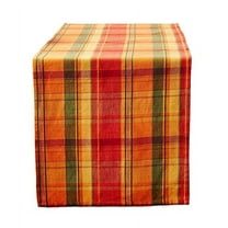 Fennco Styles Harvest Collection Rustic Tartan Design 100% Cotton 16 x 108 Inch Table Runner – Terracotta Table Cover for Thanksgiving Dinner, Family Gathering, Special Events and Home Décor