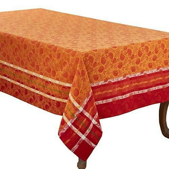 Fennco Styles Harvest Pumpkin and Leaf Jacquard 100% Cotton Table Linen