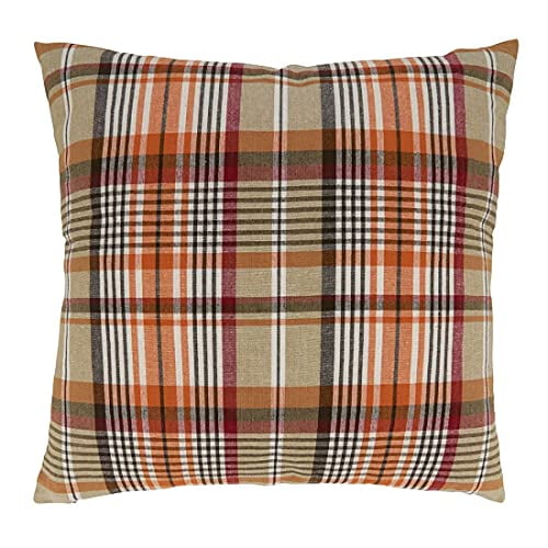 Cheerful Multi-Color Plaid Cotton 20"x20" Pillow Cover