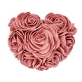 thumbnail image 1 of Fennco Styles Heart Shaped Felt Flowers Decorative Filled Throw Pillow 13" W X 13" L – Pink 3D Rose Accent Cushion for Bed, Couch, Sofa, Home, Office Décor, Holidays, Housewarming and Valentine's Day, 1 of 5