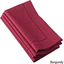 Fennco Styles Hemstitched Dinner Napkin, Set of 4 (burgundy)