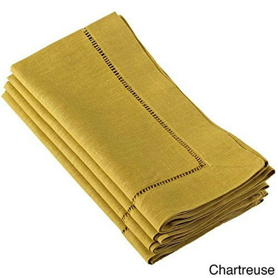 Fennco Styles Hemstitched Dinner Napkin, Set of 4 (chartreuse)