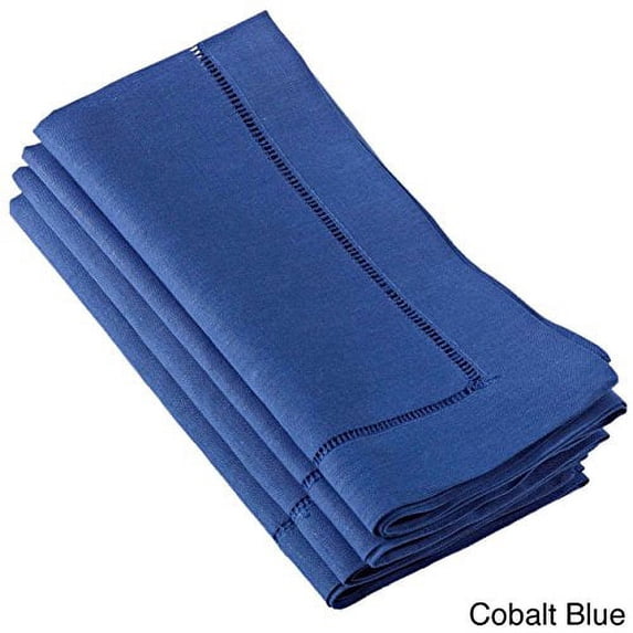Fennco Styles Hemstitched Dinner Napkin, Set of 4 (cobalt blue)