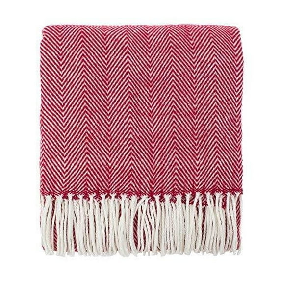 Fennco Styles Herringbone Collection Contemporary Fringed 50 x 60 Inch Throw - Variety Colors Throw Blanket for Couch, Bedroom and Living Room Décor