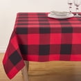 thumbnail image 1 of Fennco Styles Holiday Buffalo Check Plaid Design Cotton Tablecloth (65"x104" Tablecloth, Red), 1 of 5