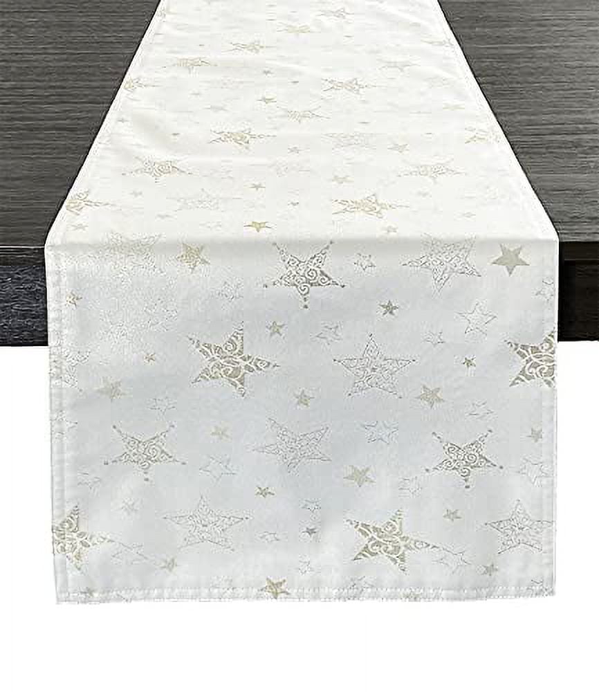 Fennco Styles Feronia Collection Country Jacquard Lace Trim Cotton Blend 24  x 24 Inch Cloth Napkins, Set of 4 â€“ Natural Formal Napkins for Banquet,  Family Gathering, Special Events and Home DÃ©cor 