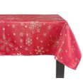 thumbnail image 1 of Fennco Styles Holiday Foil Print Snowflake Tablecloth 70" W x 70" L - Red Woven Table Cover for Home Décor, Banquet, Family Gathering, Christmas, Special Occasion, 1 of 5