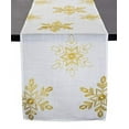 thumbnail image 1 of Fennco Styles Holiday Nivalis Collection Snowflake Design Decorative Table Runner 16"W x 108"L - Gold Table Cover for Home, Dining Table, Christmas Décor, Banquet, Family Gathering, Special Occasion, 1 of 4