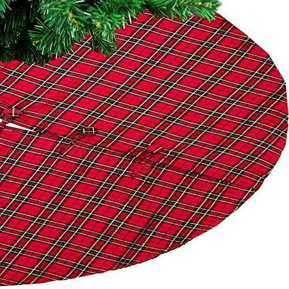 Fennco Styles Holiday Tartan Plaid Dazzle Christmas Decorative Tree Skirt