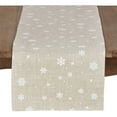 thumbnail image 1 of Fennco Styles Holiday White Snowflake Design Poly-Linen Natural Table Runner 16" W x 70" L - Natural Rectangular Table Cover for Home Décor, Banquets, Family Gatherings and Special Occasions, 1 of 3