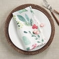 thumbnail image 1 of Fennco Styles Holly & Candy Canes Cloth Napkins 20" W x 20" L, Set of 4 – Multicolor Dinner Napkins for Christmas, Dining Room, Holiday Décor, Banquets and Special Events (20"X20" Napkin, Set of 4), 1 of 1