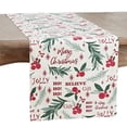 thumbnail image 1 of Fennco Styles Holly Christmas Cotton Table Runner 14" W x 90" L – Multicolor Woven Festive Table Cover for Winter Festivals, Holidays Décor, Banquets, Family Gatherings and Special Events, 1 of 3