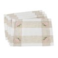 thumbnail image 1 of Fennco Styles Hommage BrodÃ© Collection Cottage Embroidery Hemstitch Border Placemats 14 x 19 Inch, Set of 4 â€“ Ivory Table Mats for Wedding, Banquet, Tea Party and Home DÃ©cor, 1 of 9