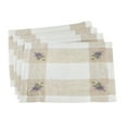 thumbnail image 1 of Fennco Styles Hommage BrodÃ© Collection Cottage Lavender Embroidery Hemstitch Border Linen Blend 14 x 19 Inch Placemats â€“ Ivory Placemats for Wedding, Banquet, Tea Party and Home DÃ©cor, 1 of 4