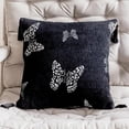 thumbnail image 1 of Fennco Styles Jacquard Butterfly Tassel Decorative Filled Throw Pillow 18" W X 18" L – Black Woven Square Cushion for Couch, Sofa, Bedroom, Office and Living Room Décor, 1 of 5