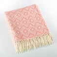 thumbnail image 1 of Fennco Styles Jacquard Design Throw Blanket - 3 Colors (Pink), 1 of 2