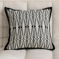 thumbnail image 1 of Fennco Styles Jacquard Moroccan Diamond Decorative Throw Pillow Cover 18" W X 18" L – Black Geometric Square Cushion Case for Couch, Sofa, Bedroom, Office and Living Room Décor, 1 of 8