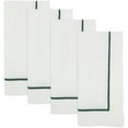thumbnail image 1 of Fennco Styles Jasper Green Embroidered Line Design Cloth Napkins 20" W x 20" L, Set of 4 - Shimmering Dinner Napkins for Home Décor, Everyday Use, Christmas, Banquets and Special Events, 1 of 4