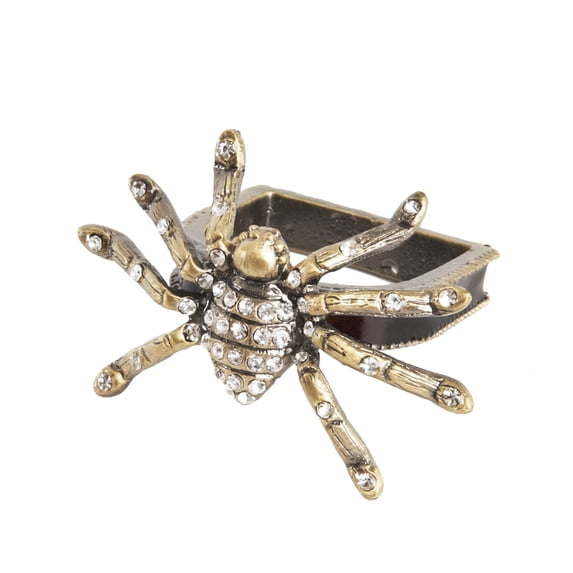 Fennco Styles Jeweled Spider Bronze Napkin Rings, Set of 4