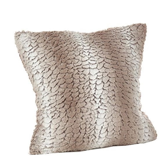 Fennco Styles Juneau Collection Faux Fur Throw Pillow - 18" Squear - 2 Colors (Natural)