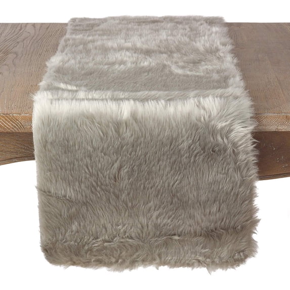 Fennco Styles Juneau Faux Fur Table Runner