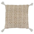 thumbnail image 1 of Fennco Styles Jute Cotton Woven Decorative Throw Pillow with Tassel 20" W x 20" L - Natural Cushion for Home Décor, Couch, Living Room, Bedroom and Special Occasion, 1 of 7