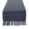 thumbnail image 1 of Fennco Styles Kensrue Collection Rustic Dashed Woven Cotton 16 x 72 Inch Table Runner â€“ Navy Blue, 1 of 4