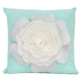 thumbnail image 1 of Fennco Styles Large Felt 3D Rose Decorative Throw Pillow Cover 17 x 17 Inch - Mint, 1 of 5