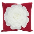 thumbnail image 1 of Fennco Styles Large Felt 3D Rose Decorative Throw Pillow Cover & Insert 17 x 17 Inch - Red, 1 of 5