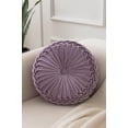 thumbnail image 1 of Fennco Styles Lavender Velvet Pintucked Filled Throw Pillow 15" Round - Luxurious Decorative Accent Cushion for Home, Living Room, Bedroom and Holiday Décor, 1 of 3