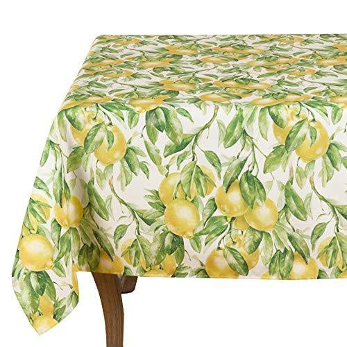 Bright Lemon Printed Polyester Tablecloth, 65" x 120"