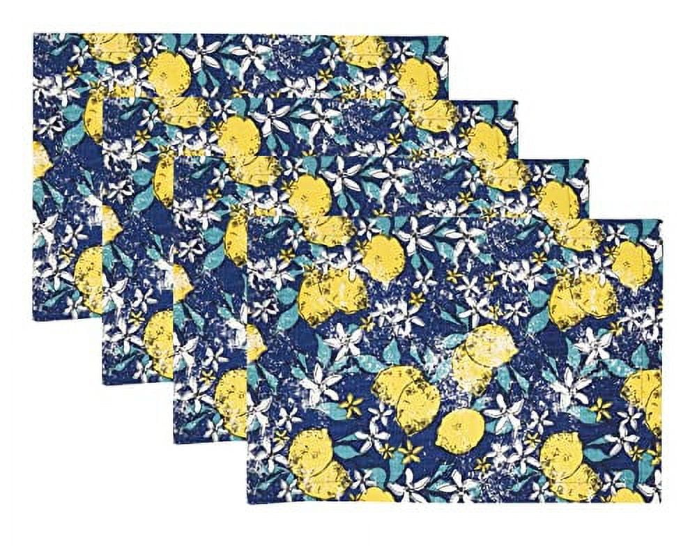 Lemon Design Cotton Rectangle Placemats Set of 4