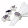 thumbnail image 1 of Fennco Styles Lilac Aventurine Stone Napkin Rings, Set of 4 - Irregular Natural Rock Napkin Holders for Home Décor, Dining Table, Banquet, Everyday Use and Special Occasion, 1 of 5