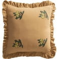 thumbnail image 1 of Fennco Styles Loquat Embroidered Double Layer Ruffle Throw Pillow Cover 18" W x 18" L - Clay Cotton Cushion Case for Home, Couch, Living Room, Bedroom, Office and Holiday Décor, 1 of 6