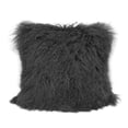 thumbnail image 1 of Fennco Styles Luxury Genuine Mongolian Lamb Fur Down Filled Decorative Throw Pillow (Slate, 16"x 16" Pillow), 1 of 2