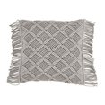 thumbnail image 1 of Fennco Styles MacramÃ© Collection Shabby Chic Fringed Trim 100% Pure Cotton 18 x 18 Inch Throw Pillow, 1 of 11