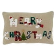 thumbnail image 1 of Fennco Styles Merry Christmas 100% Pure Cotton Decorative Throw Pillow 14" W x 22" L – Natural Holiday Cushion for Christmas, Couch, Bedroom, Living Room and Office Décor, 1 of 6