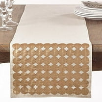 Fennco Styles Metallic Circle Design Table Runner - 14"X72"- 2 Colors (Gold)